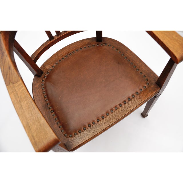 Vintage German Art Deco Armchairs in Wood and Leather, 1930s, Set of 2 For Sale - Image 11 of 17
