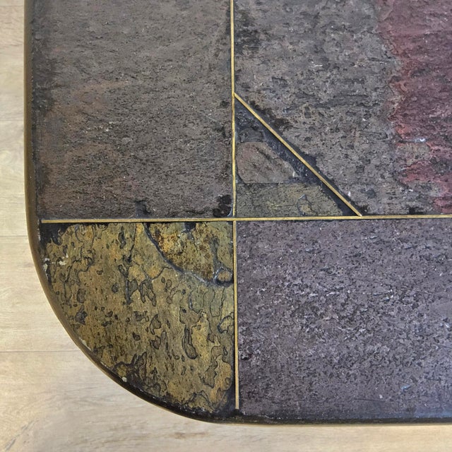 Metal Vintage Handmade Slate and Gears Coffee Table by Marcus Kingma, 1990 For Sale - Image 7 of 18