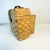 Wood 1980s Vintage Boho Chic Coastal Arts & Crafts Woven Maple Slat Wine Picnic Basket For Sale - Image 7 of 8