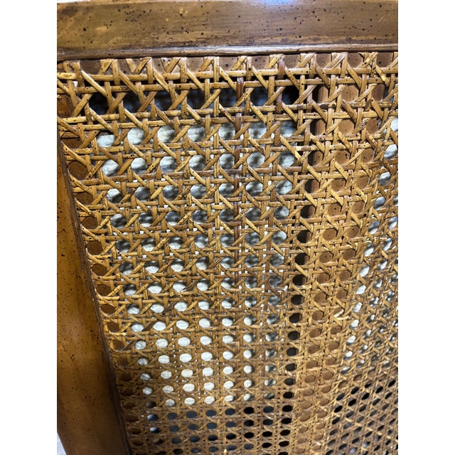 Mid Century Curved Oak and Cane Loveseat Sofa For Sale In New York - Image 6 of 9