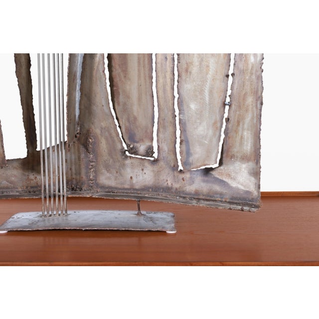 Vintage Oversized Brutalist Metal Sculpture by John Balossi, Signed For Sale - Image 10 of 12
