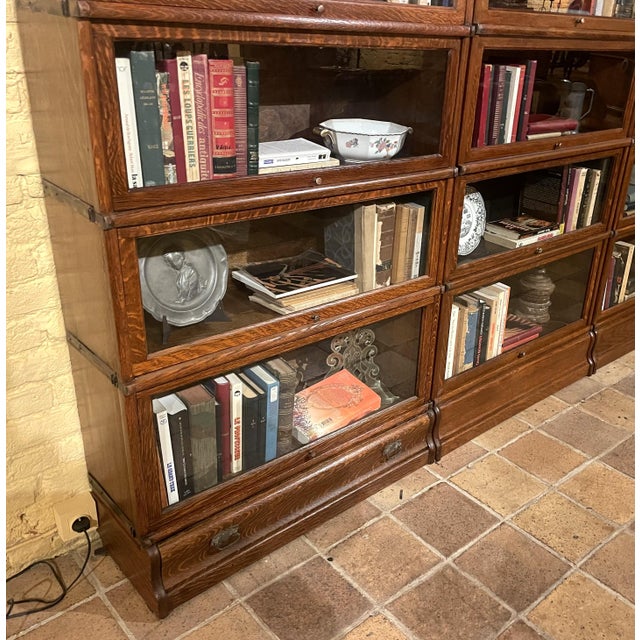 Bookshelf in Oak from Globe Wernicke, 19th Century, Set of 4 For Sale - Image 9 of 12