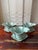 Mid 20th Century Set of 3 Vintage Chinese Longquan Celadon Cabbage Leaf Planters With Underplates For Sale - Image 5 of 14