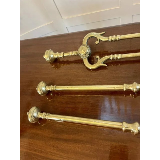 George III Brass Fire Irons, 1800, Set of 3 For Sale - Image 4 of 8