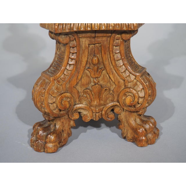 19th Century French Louis XIV Style Carved Wooden Candlestick Lamp For Sale - Image 17 of 17