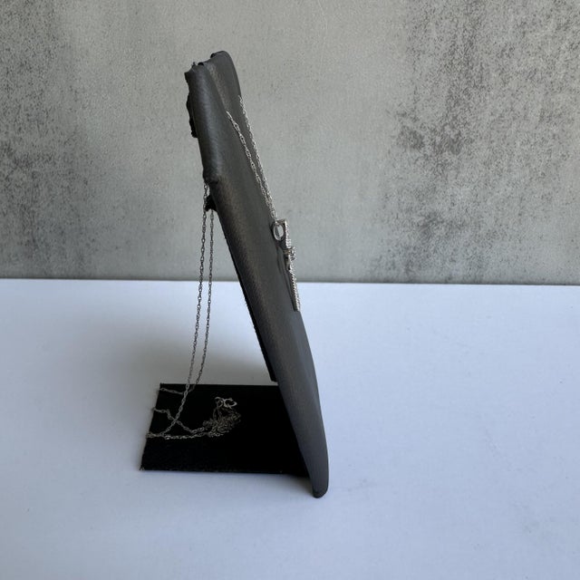 Contemporary Diamond Cross Necklace in 14kt White Gold -0.10ctw Natural Round Hi I1 Diamonds For Sale - Image 3 of 5