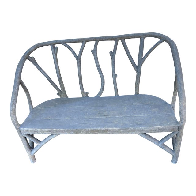 Vintage Artemis Faux-Bois Bench For Sale