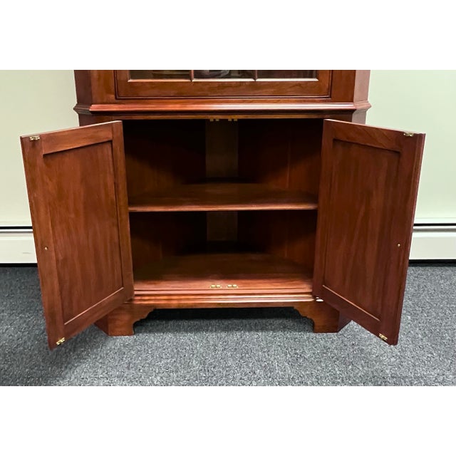 Henkel Harris Wild Black Cherry Style 1114 12 Pane Corner Cabinet For Sale In New York - Image 6 of 11