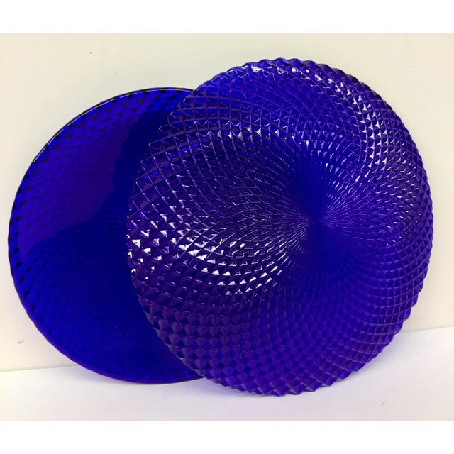 1960s Vintage Colbalt Diamond Back Plates - a Pair For Sale - Image 5 of 11