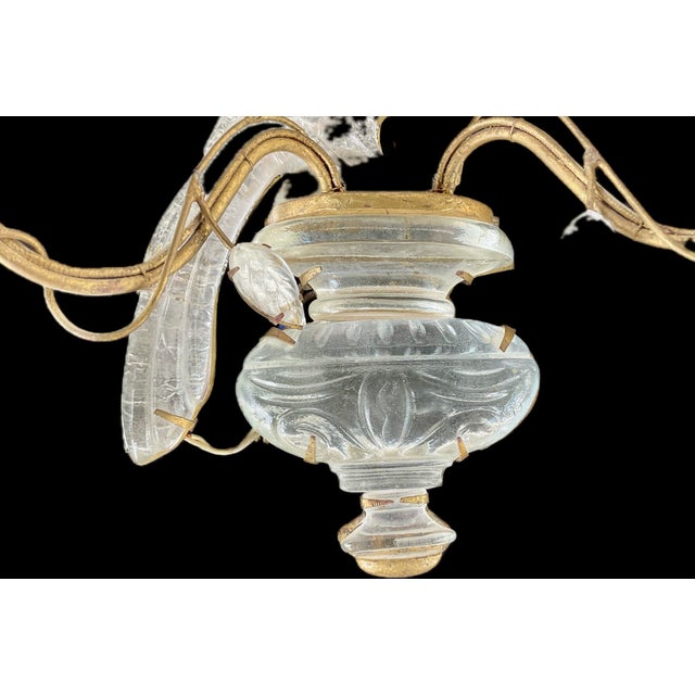 Baguès Mid 20th Century French Maison Baguès Style Two-Light "Bird and Foliage" Sconces - a Pair For Sale - Image 4 of 10