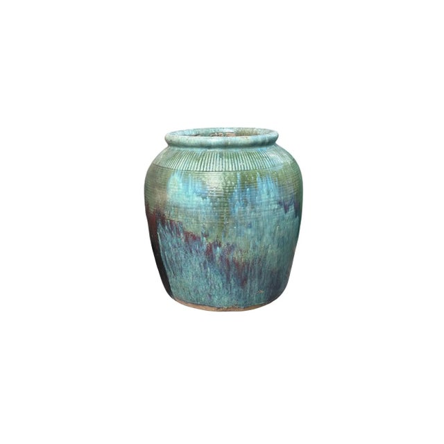 Ceramic Vintage Chinese Green Glazed Ceramic Soy Sauce Jar For Sale - Image 7 of 11