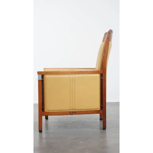Art Deco Decoforma Series High Back Armchair in Yellow Leather from Schuitema For Sale - Image 5 of 16