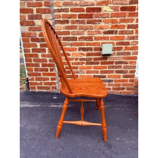 Vintage Edrich Mills Windsor Style Bow Back Oak Dinning Side Chairs. Set of 8 For Sale - Image 15 of 16