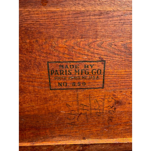Wood Antique Paris Mfg. Co. Oak Roll-Top Secretary Desk – No. 650 – South Paris, Maine For Sale - Image 7 of 9