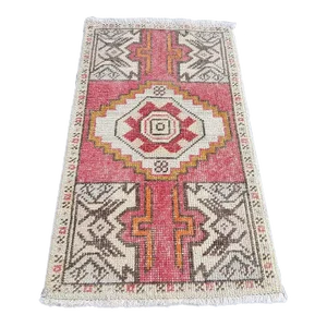 1950s Red, Orange, Cream Faded Oushak Rug
