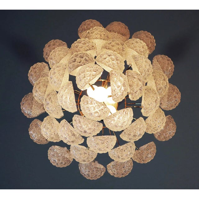 Metal Italian Murano Chandelier 41 Glass Petals Drop For Sale - Image 7 of 9
