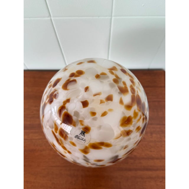 Brown Vintage Glass Sphere on Wooden Base by Alain Delon, 1970s For Sale - Image 8 of 14