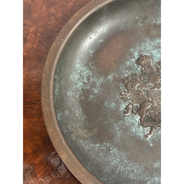 Bronze Antique Bronze Canadian Heraldry Crested Plate For Sale - Image 8 of 12