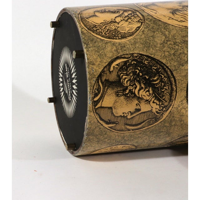 1960s Piero Fornasetti Ice Bucket & Cover With Coin Design For Sale - Image 10 of 10