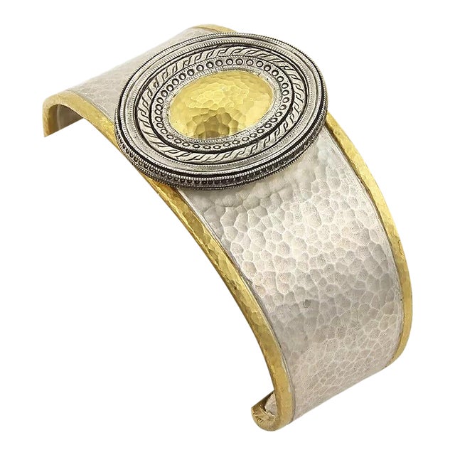 Gurhan Cavalier 24k Gold & Sterling Cuff Bangle Bracelet For Sale