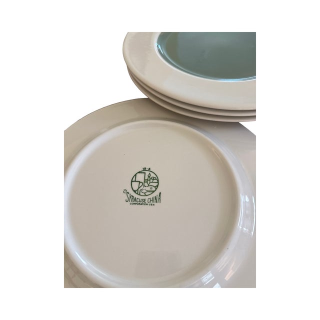 1960s 1960s Syracuse China "High Modern" Hospitality Dinner Plates - Set of 4 For Sale - Image 5 of 5