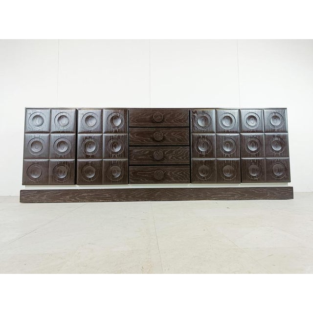 Brutalist Graphical Credenza, 1970s For Sale - Image 6 of 12