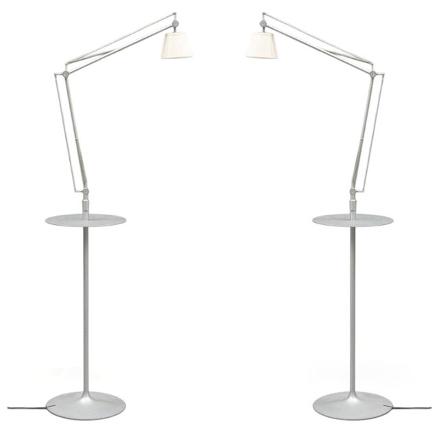 Achimoon Table and Lamps with Pleated Fabric Shade by Philippe Starck for Flos Italy, 1993, Set of 2 For Sale - Image 11 of 11