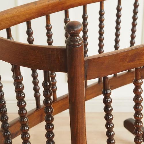 This historic baby cradle can be stylistically dated to the late 19th to early 20th century and features a traditional,...