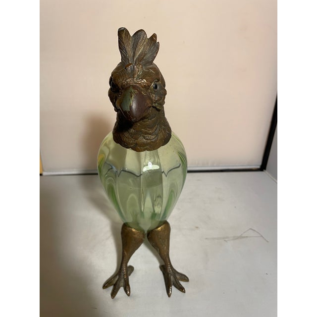 Antique Cockatoo-Shaped Glass and Gilt Bronze Decanter Jug, England, 1900s For Sale - Image 14 of 16