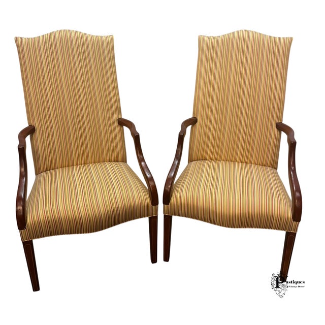 Vintage Southwood Chippendale Style Upholstered Mahogany Frame Bergere Chairs - Pair For Sale - Image 12 of 12