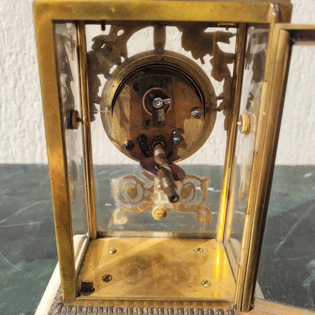Louis XVI Style Bronze and White Marble Clock, 19th Century For Sale - Image 12 of 14