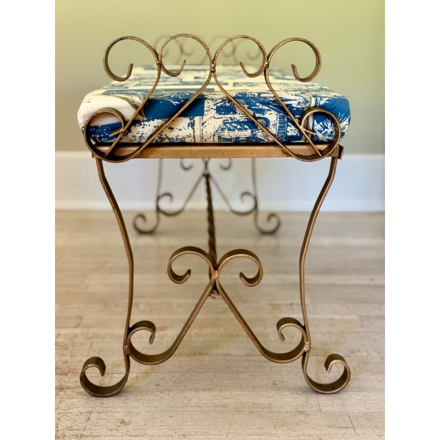 Mid 20th Century Vintage French Provincial Style Bench For Sale - Image 11 of 12
