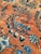 Cream Antique Persian Sarouk Carpet, Handmade Oriental Rug, Navy, Rust, Lt Blue, Ivory For Sale - Image 8 of 18
