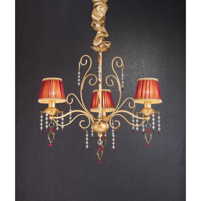 Fenice Gold 8 Lights Chandelier in Montecarlo Gold and Cut Glass by Aggiolight For Sale - Image 6 of 10