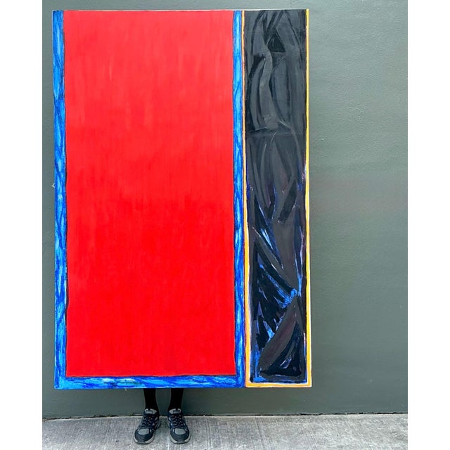 A commanding work by acclaimed contemporary artist Sharon Gold, this monumental abstract painting exemplifies her...