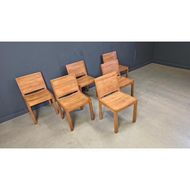 Vintage Teak Dining Chairs, 1980s, Set of 6 For Sale - Image 10 of 16