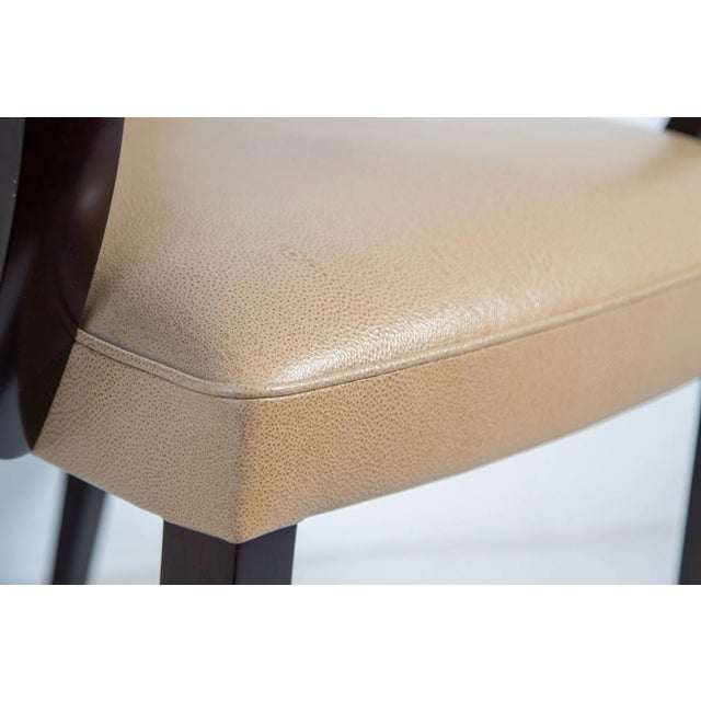 Dakota Jackson Leather Club Art Deco Style Pfm Armchair For Sale In Palm Springs - Image 6 of 12