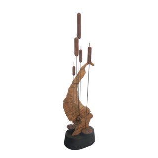 Midcentury Cat Tail and Driftwood Witco Style Sculpture For Sale