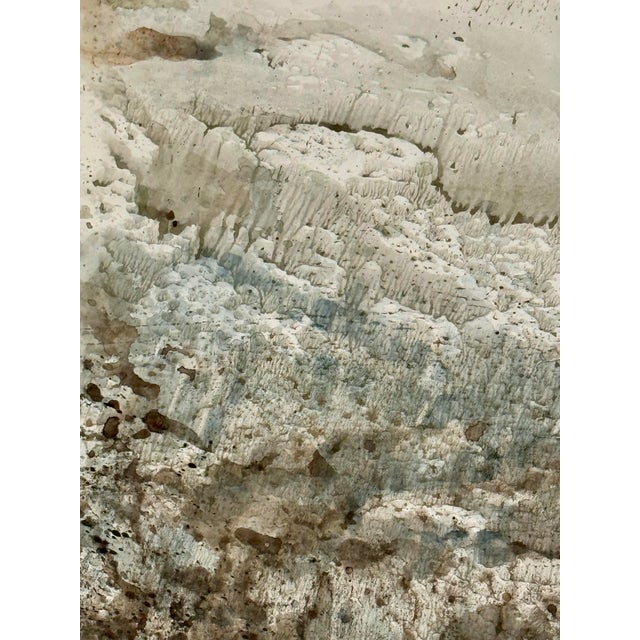 Vintage Carl Sublett ‘Surf #172’ Original Abstract Textural Seascape Watercolor 22x30 Signed For Sale - Image 9 of 12