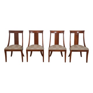 Set of 4 Ethan Allen Medallion Cherry Dining Chairs For Sale