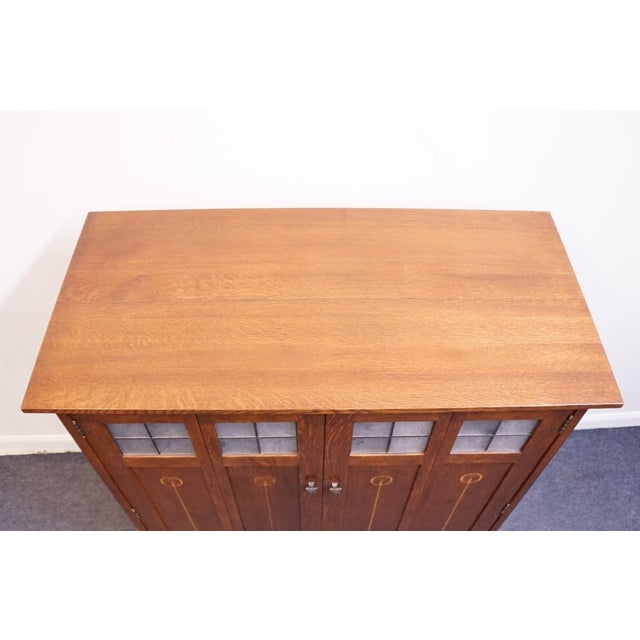 Stickley Furniture Harvey Ellis Solid Cherry Arts & Crafts Mission Style 51" Media Cabinet 89-1146 - #32 Onondaga Finish For Sale - Image 10 of 13
