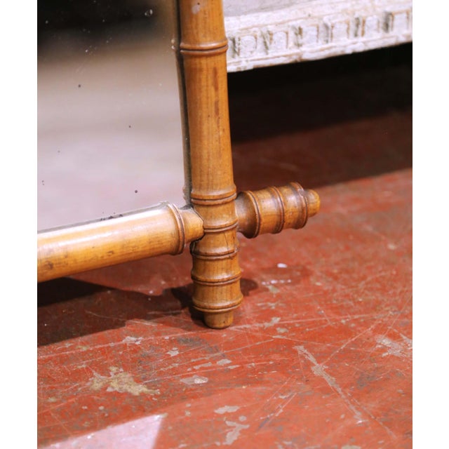 Early 20th Century French Faux Bamboo Wall Mirror For Sale - Image 4 of 6