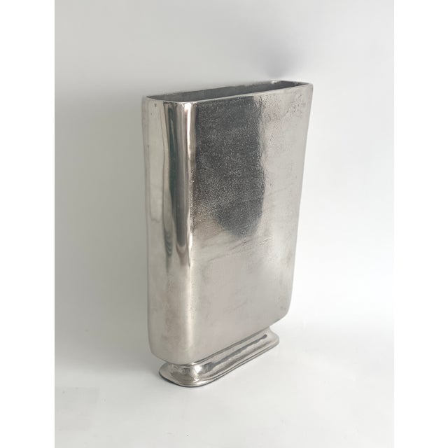 Tall Cast Aluminum Vase For Sale - Image 4 of 9