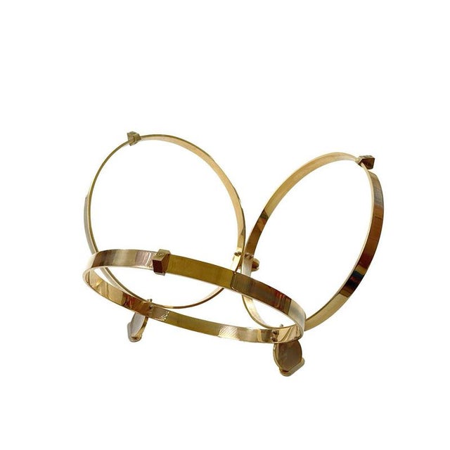 1970s Round Coffee Table in Brass with Smoked Glass Top by Knut Hesterberg, 1970s For Sale - Image 5 of 10