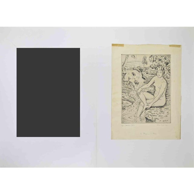 Bath is an Etching realized by Paul Emile Colin (1867 - 1949) in the early 20th Century. Signed in pencil. Numbered,...