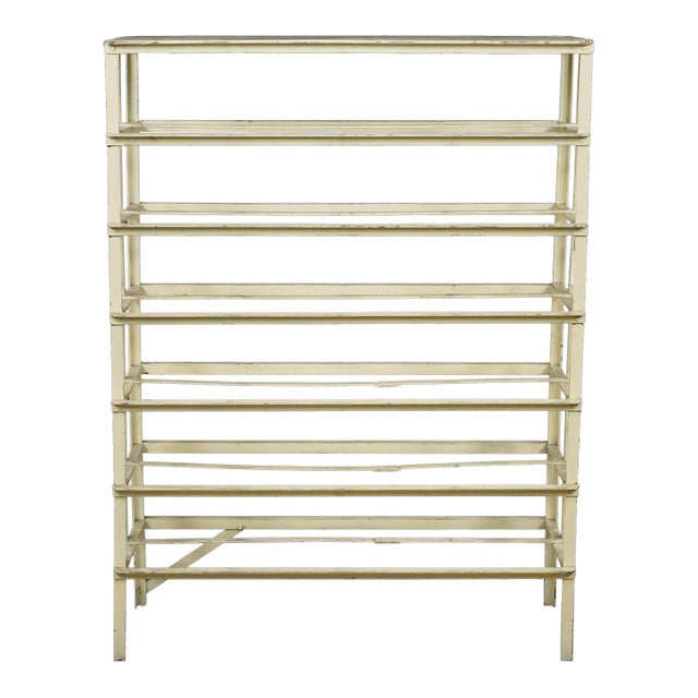 Vintage European Industrial Steel Shelf Unit For Sale