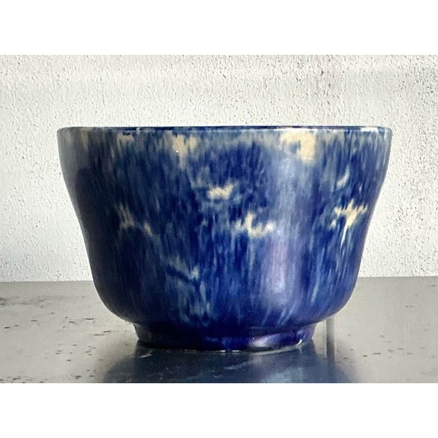 Vintage Boho Glazed Ceramic Splatter Bowl For Sale - Image 9 of 9