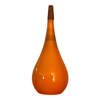 Mid Century Michael Bang for Holmegaard Tear Drop Orange Cased Glass Hanging Lamp For Sale