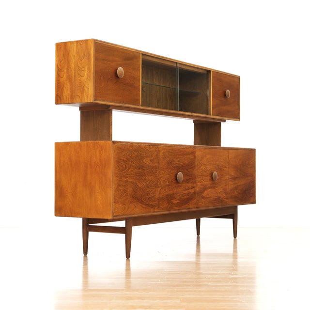 Large Mid Century Credenza and Hutch For Sale - Image 10 of 15