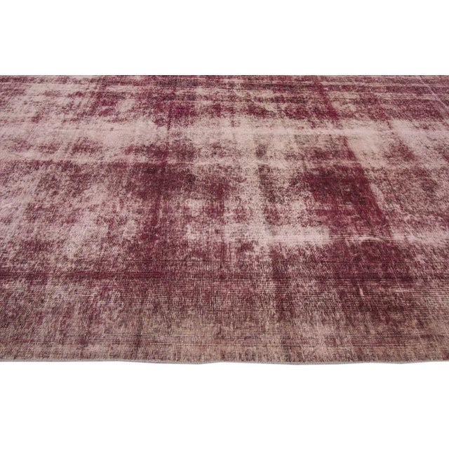 Mid-20th Century Vintage Distressed Tabriz Wool Rug For Sale - Image 4 of 9